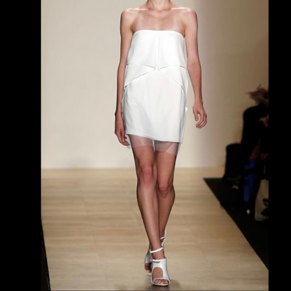 BCBG Runway Collection Gray Flutter Strapless Cocktail Dress w/pockets/Sz 6/EUC! - Picture 2 of 10